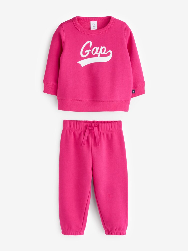 Gap Pink Logo Sweat Set (12mths-5yrs) - Image 1 of 3