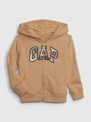 Gap Brown Plaid Logo Zip Up Hoodie (12mths-5yrs) - Image 1 of 1