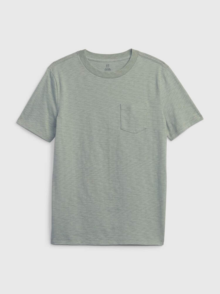 Gap Olive Green Organic Cotton Pocket Short Sleeve Crew Neck T-Shirt (4-13yrs) - Image 1 of 1