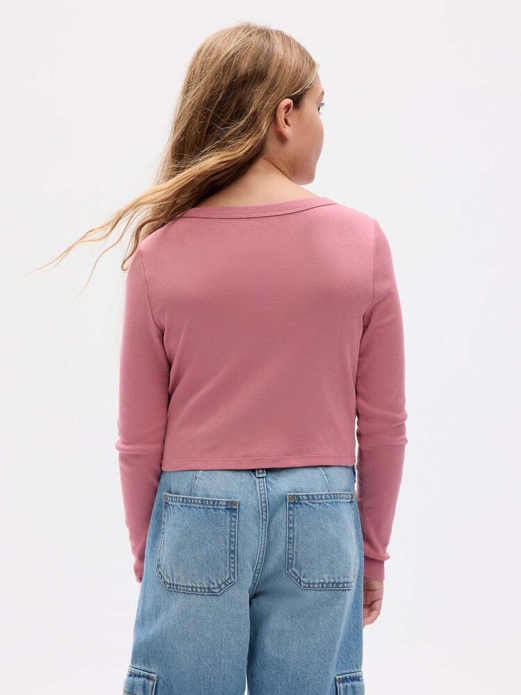 Gap Pink Organic Cotton Graphic Long Sleeve T-Shirt - Image 2 of 4