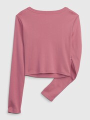 Gap Pink Organic Cotton Graphic Long Sleeve T-Shirt - Image 4 of 4