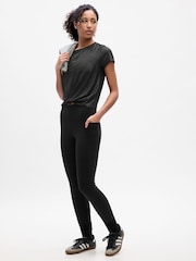 Gap Black Cool Dry Twist Front Short Sleeve Crew Neck T-Shirt - Image 1 of 4