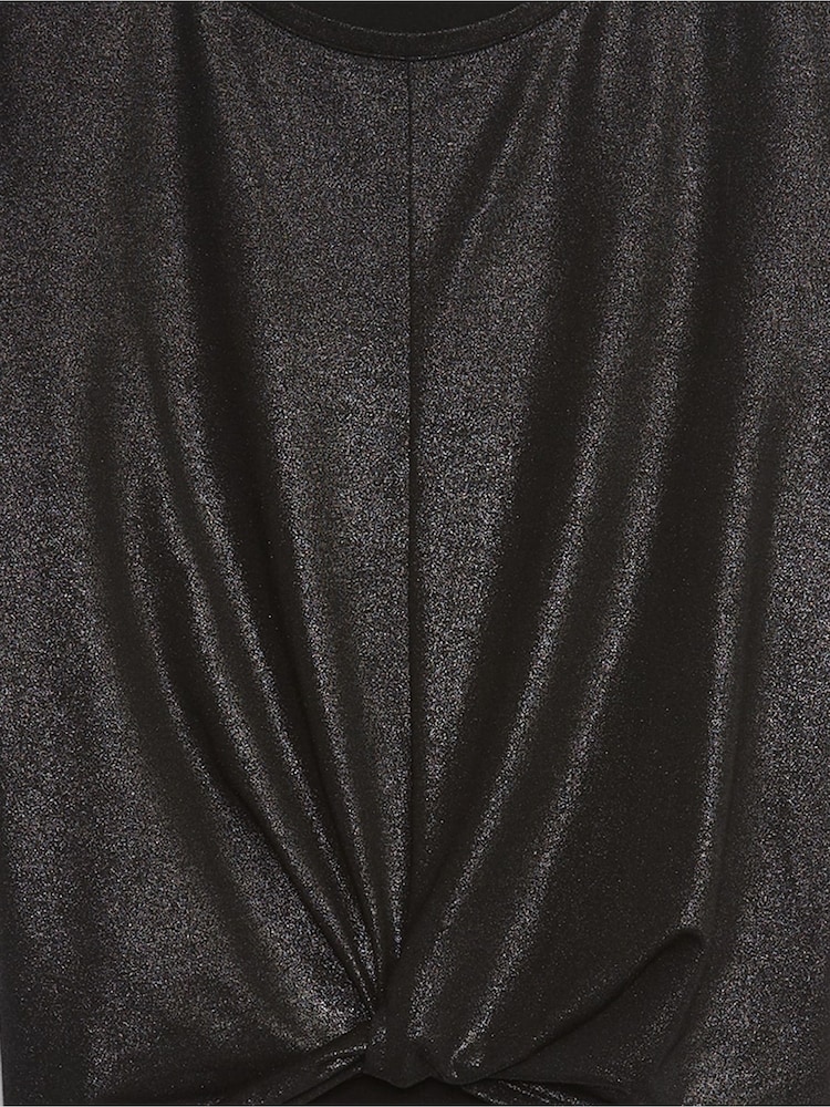 Gap Black Cool Dry Twist Front Short Sleeve Crew Neck T-Shirt - Image 4 of 4