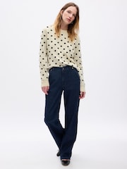 Gap Cream CashSoft Cotton Mix Crew Neck Jumper - Image 1 of 2