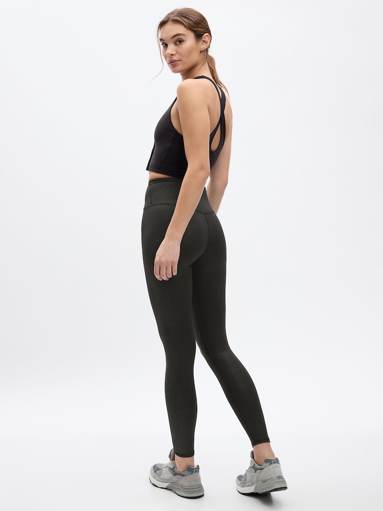 Gap Black High Rise Glitter Leggings - Image 2 of 4