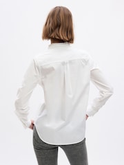 Gap White Organic Cotton Jeweled Buttoned Shirt - Image 2 of 4