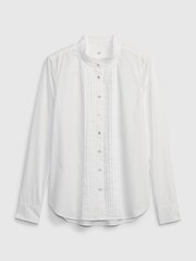 Gap White Organic Cotton Jeweled Buttoned Shirt - Image 4 of 4