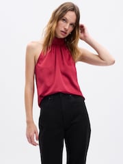 Gap Red Satin Halter Neck Top - Image 1 of 1