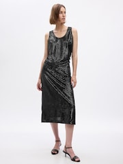 Gap Black Sequin Midi Pencil Skirt - Image 1 of 6