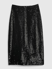 Gap Black Sequin Midi Pencil Skirt - Image 6 of 6