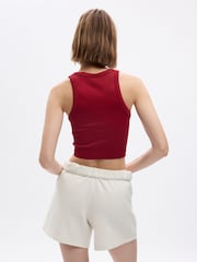 Gap Red Seamless Rib Cropped Halter Vest - Image 2 of 2