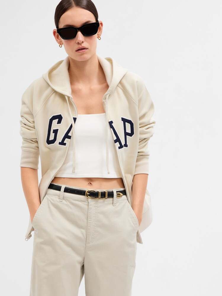 Gap Cream Logo Zip Up Hoodie - Image 1 of 2