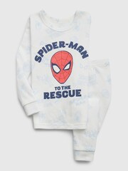 Gap White Marvel Spider-Man Organic Cotton Long Sleeve Pyjama Set (12mths-5yrs) - Image 1 of 2