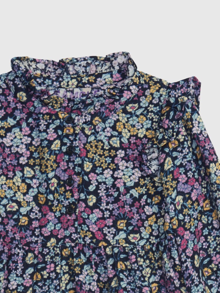Gap Blue Ruffle Floral Print Dress (12mths-5yrs) - Image 3 of 3
