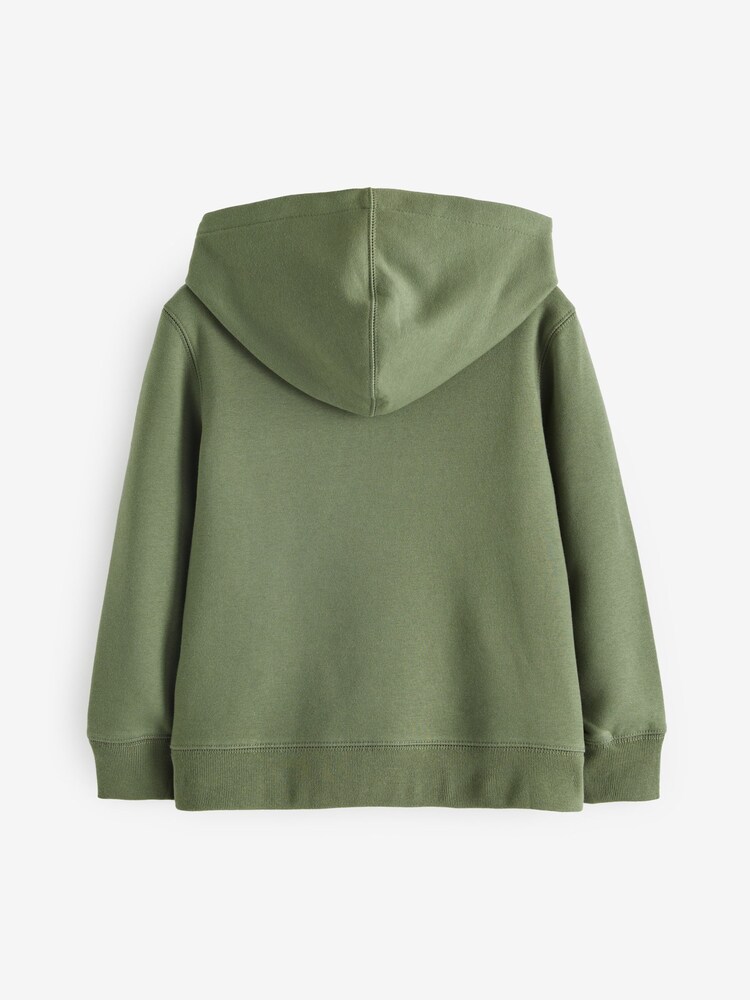 Gap Khaki Green Logo Fleece Lined Zip Through Hoodie (4-13yrs) - Image 2 of 3