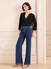 Love & Roses Black Long Sleeve V Neck Jersey T-Shirt - Image 3 of 4