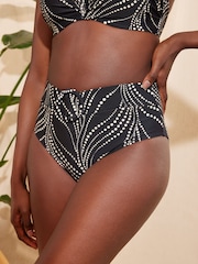 Love & Roses Black spot High Waisted Bikini Bottom - Image 1 of 4