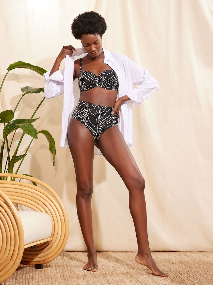 Love & Roses Black spot High Waisted Bikini Bottom - Image 4 of 4