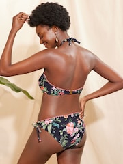 Love & Roses Blue Embroidered Brief Bikini Bottom - Image 3 of 4