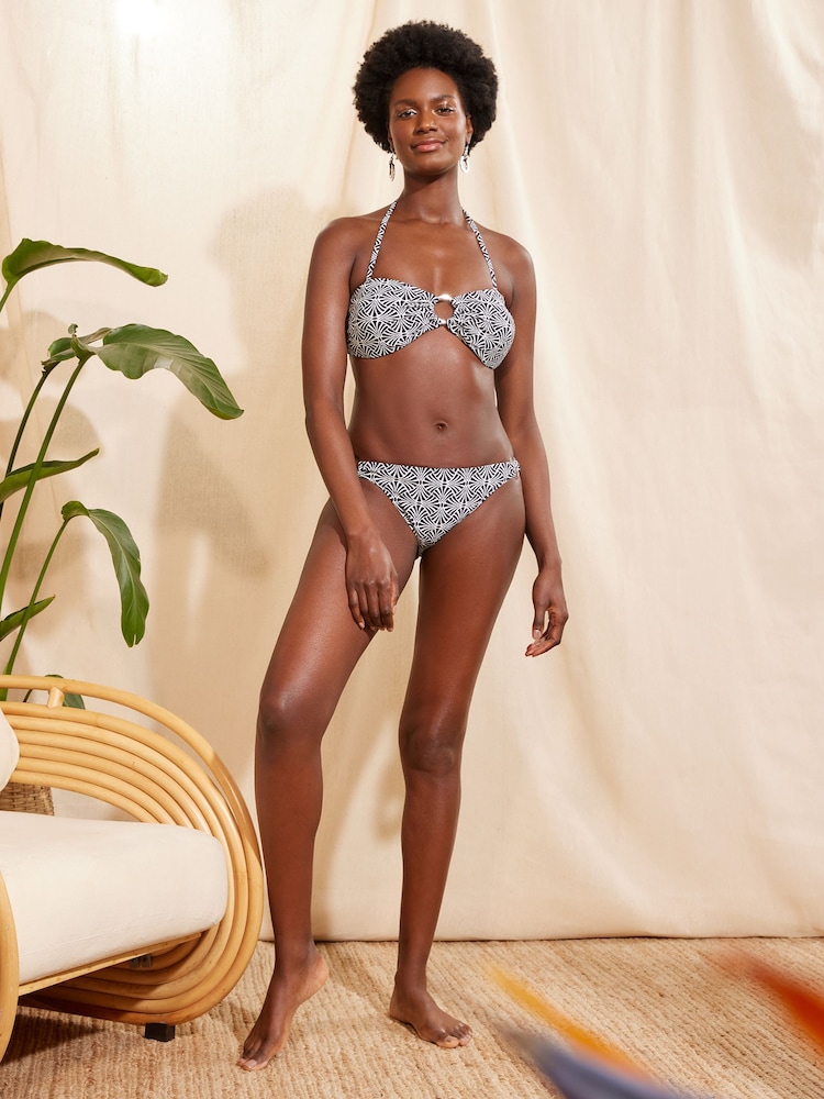 Love & Roses Black Geo Brief Bikini Bottom - Image 4 of 4