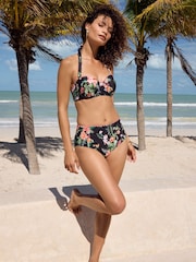 Love & Roses Navy Tropical Balconette Bikini Top - Image 2 of 4