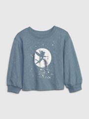 Blau - Gap Metallic Disney Langarmshirt mit Rundhalsausschnitt und Grafik (12Monate–5Jahre) - Bild 1 von 1