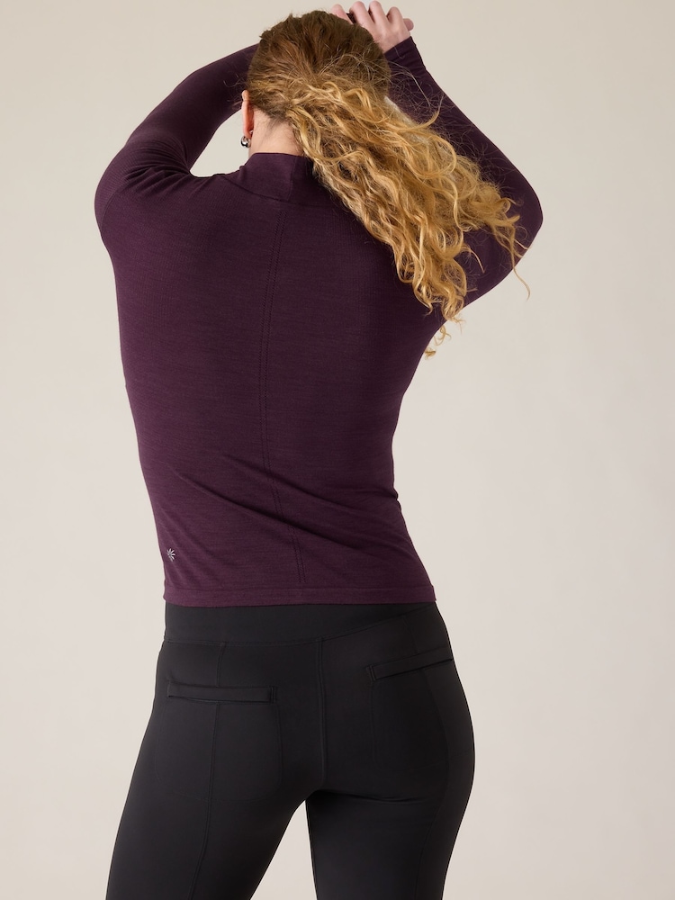 Athleta Purple Ascent Seamless Turtleneck Fitted Top - Image 2 of 5