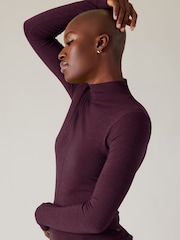 Athleta Purple Ascent Seamless Turtleneck Fitted Top - Image 4 of 5