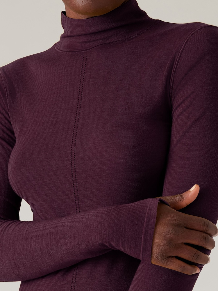 Athleta Purple Ascent Seamless Turtleneck Fitted Top - Image 5 of 5