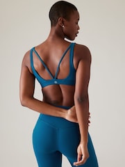 Athleta Blue A-C Cup Strappy Back Low Impact Sports Bra - Image 2 of 5