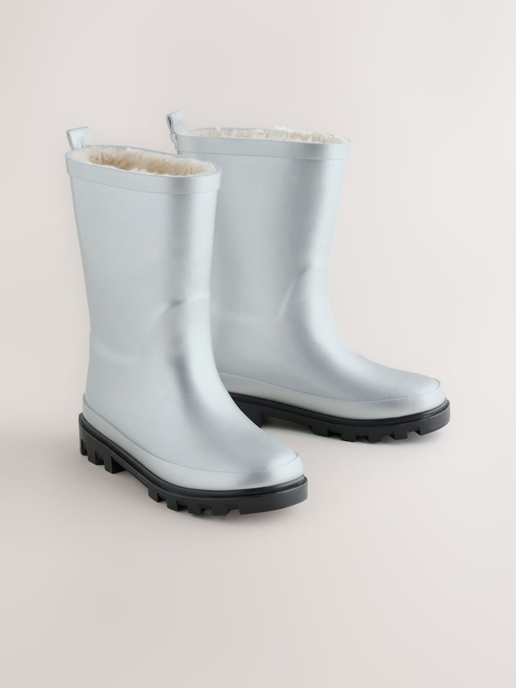 Metallic Silver Standard Fit (F) Wellies - Image 1 of 5