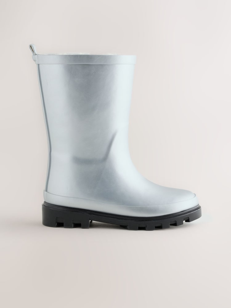 Metallic Silver Standard Fit (F) Wellies - Image 2 of 5