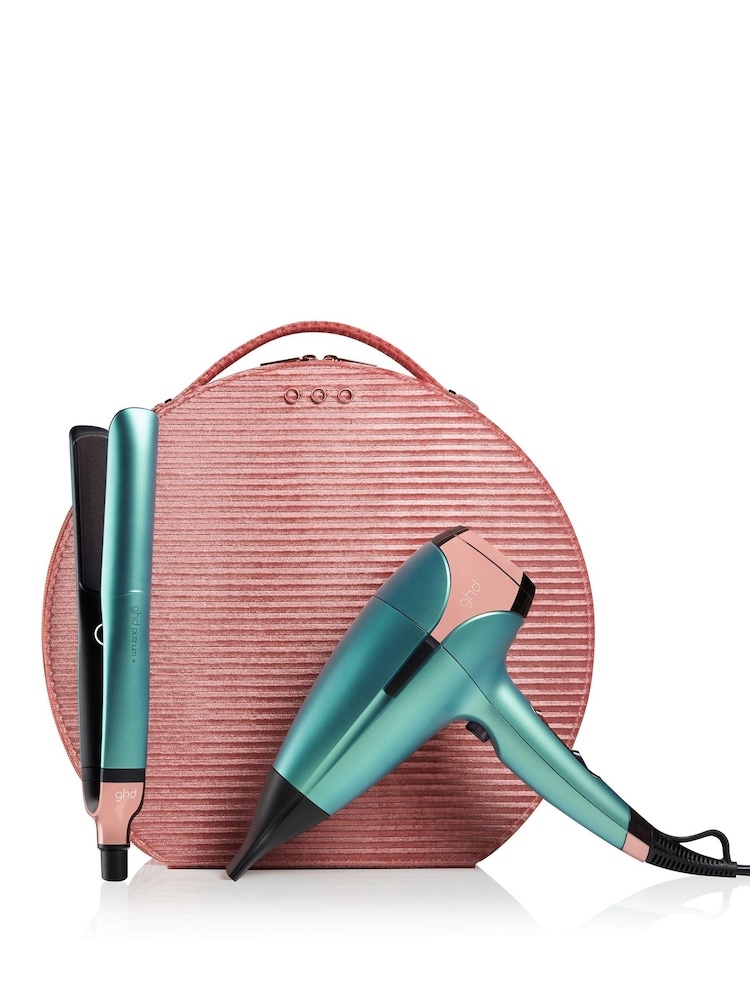 ghd Deluxe Straightener & Dryer Gift Set Platinum+ & Helios® in Jade worth £518 - Image 1 of 5 ghd Deluxe Straightener & Dryer Gift Set Platinum+ & Helios® in Jade worth £518 - Image 1 of 5