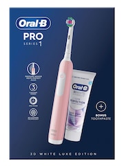 Oral-B Pro Series 1 Pink Electric Toothbrush + Toothpaste, Designed By Braun - Image 1 of 1