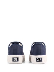 Gap Navy Blue Jackson Low Top Canvas Platform Trainers - Image 3 of 5