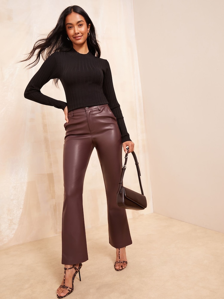 Friends Like These Black Ribbed Funnel Neck Jumper - Image 2 of 4 Friends Like These Black Ribbed Funnel Neck Jumper - Image 2 of 4