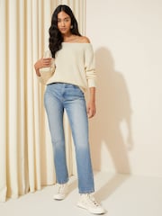 Friends Like These Neutral Off The Shoulder Jumper - Image 3 of 4