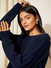 Friends Like These Navy Blue Off The Shoulder Jumper - Image 2 of 4