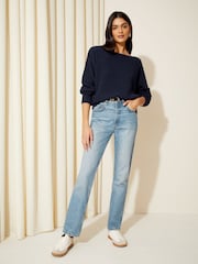 Friends Like These Navy Blue Off The Shoulder Jumper - Image 3 of 4