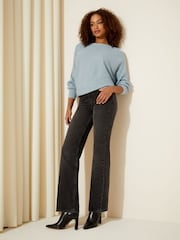 Friends Like These Blue Batwing Knitted Off The Shoulder Jumper - Image 3 of 4