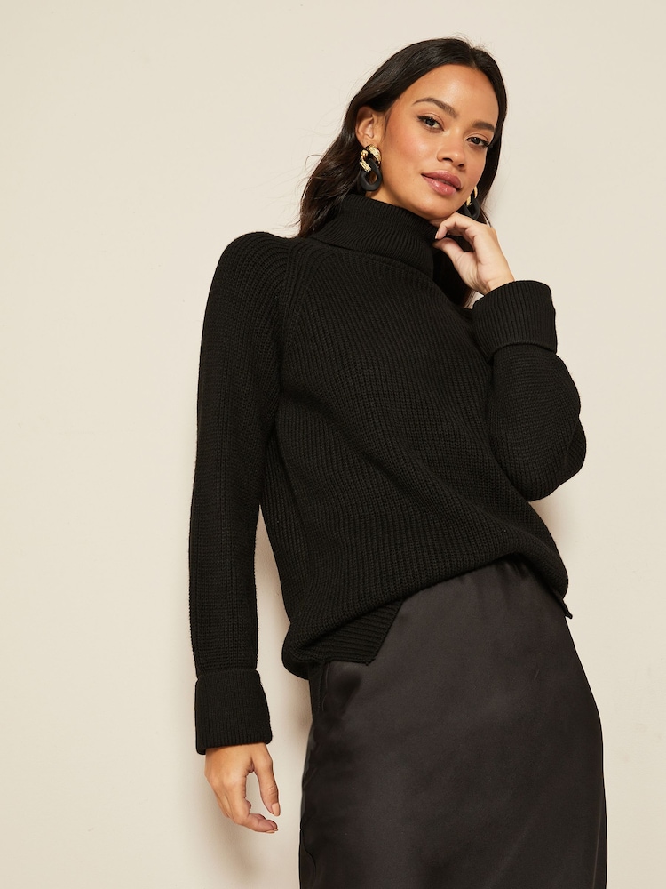 Friends Like These Black Petite Cowl Neck Jumper - Image 1 of 4