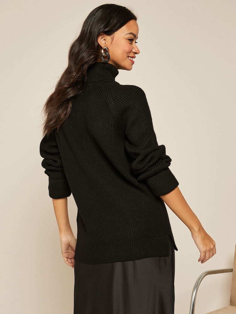 Friends Like These Black Petite Cowl Neck Jumper - Image 2 of 4