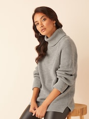 Friends Like These Grey Petite Cowl Neck Jumper - Image 1 of 4