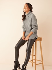 Friends Like These Grey Petite Cowl Neck Jumper - Image 3 of 4