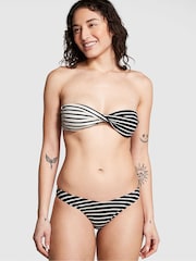 Victoria's Secret PINK Black And Creamer Stripe Strapless Bikini Top - Image 1 of 3