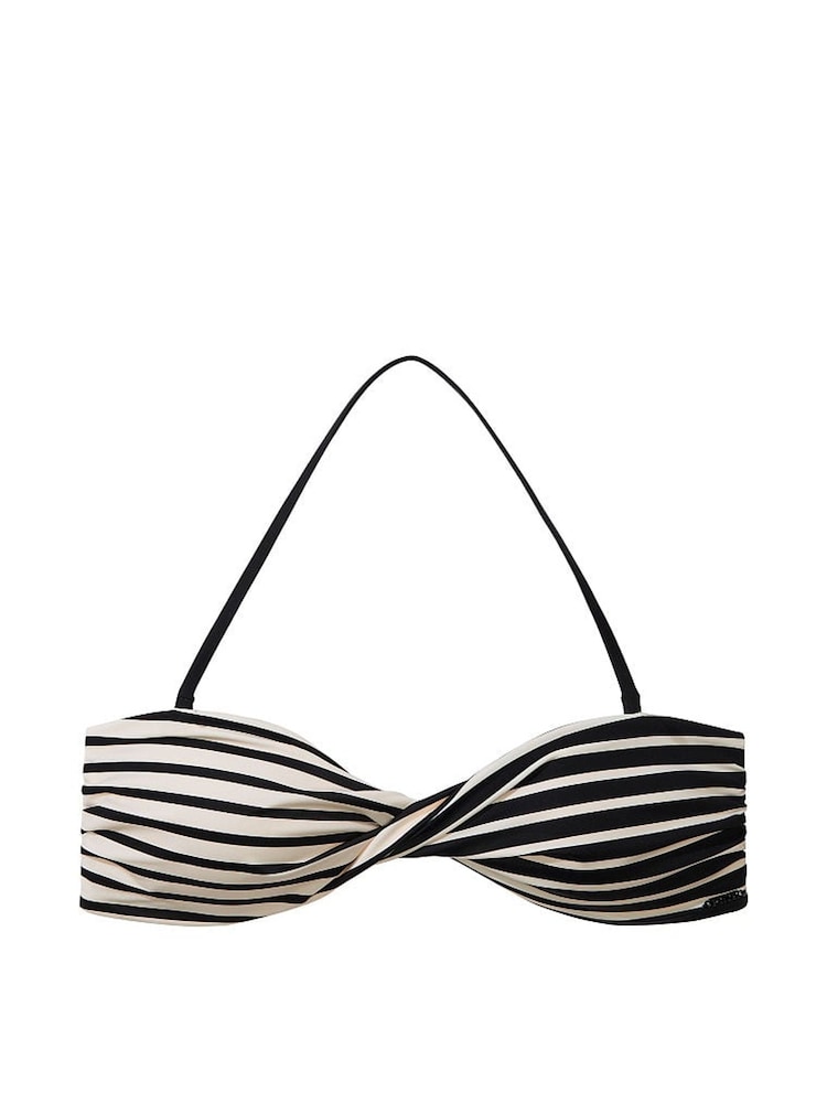 Victoria's Secret PINK Black And Creamer Stripe Strapless Bikini Top - Image 3 of 3 Victoria's Secret PINK Black And Creamer Stripe Strapless Bikini Top - Image 3 of 3