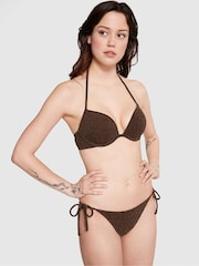 Victoria's Secret PINK Ganache Brown Shimmer Tie Side Bikini Bottom - Image 1 of 3