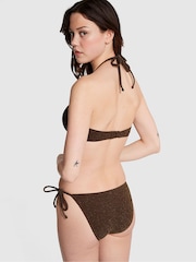 Victoria's Secret PINK Ganache Brown Shimmer Tie Side Bikini Bottom - Image 2 of 3