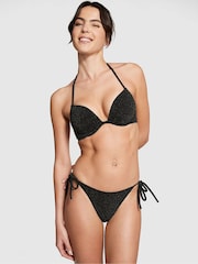 Victoria's Secret Pink Pure Black Tie Side Bikini Bottom - Image 1 of 3