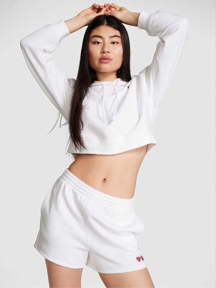 Victoria's Secret PINK Optic White Fleece Short - Image 1 of 4